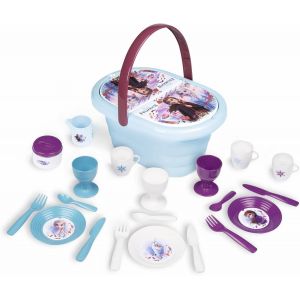 Eryi-- La Reine Des Neiges - Panier Pique Nique - Poignée De Transport - 21 Accessoires - Tasses, Verres, Assiettes, Cuillères, Fourchettes Et Autres - A Partir De 3 Ans - Fabrication Française - Neuf
