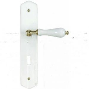 Plaque bec-de-cane pour poign&eacute;e de porte - porcelaine blanche M&Eacute;RIGOUS - Neuf