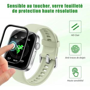 Aefj-2 Pack Verre Tremp&eacute; Pour Huawei Watch Fit 3 Film, Couverture 3d Avec Bordure Noire Vitre Protection, Anti Rayures, Tactile Sensible Sans Bulles, Ultra Hd Huawei Watch Fit 3 Protection &Eacute;cran - Neuf