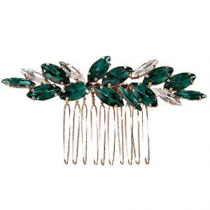 Peigne &iquest;&iquest; Cheveux En Cristal Vert &iquest;&iquest;Meraude, Accessoire D&iquest;&iquest;Coratif Pour Cheveux De Mari&iquest;&iquest;E, Orn&iquest;&iquest; De Strass. Couleur : Vert &iquest;&iquest;Meraude. - Neuf