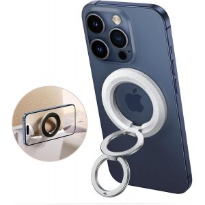 Senior-Anneau De Support Magn&eacute;tique Pour T&eacute;l&eacute;phone Portable Pour Magsafe, Magn&eacute;tique Pour T&eacute;l&eacute;phone, Support De T&eacute;l&eacute;phone R&eacute;glable Compatible Avec Iphone 16/15/14/13/12 Etc. - Blanc[L1680] - Neuf