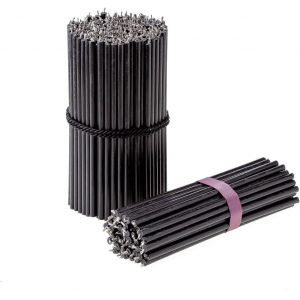 KALANKA-Bougies Rituelles en Cire d'Abeille (Noir) - Bougies Orthodoxes, Bougies Pour Décorations, Longs, N140, Hauteur 16 cm, 50 Pièces - Neuf