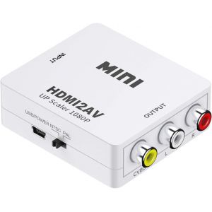 Hdmi Vers Rca, 1080P Hdmi Vers Av 3Rca Composite Cvbs Vid&eacute;o Audio Adaptateur Prenant En Charge Pal/Ntsc Compatible Avec Hd Tv Xbox 360 Ps3 Vhs Dvd Projecteur, Blanc[Z310] - Neuf