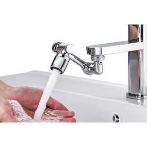 Rallonge de robinet robotis&eacute;e pivotante &agrave; 1080 degr&eacute;s avec deux modes d'eau et unit&eacute; de lavage oculaire amovible - Neuf