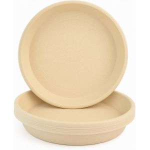 Soucoupe Pot Fleur 12.5cm Diam&egrave;tre Beige Marbre Lot De 5-Durable Soucoupe Ronde-Soucoupes Pour Pots De Fleurs-Soucoupe Pot De Fleur Interieur (Beige Marbre) - Neuf