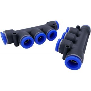 Kalanka-Iqs Lot De 2 Raccords Pneumatiques Multiples, En T, Avec 5 Sorties 12 Mm - Neuf