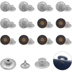 Mevronisshop-Bouton De Jeans 12 Pi&egrave;ces, Boutons Pour R&eacute;paration De V&ecirc;tements, Denims, Vestes Et Jupes, Bouton De Rechange Jeans - Neuf