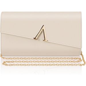 RFCBC-Pochettes et Clutches Femme Nude, Pochette Soiree Femme Élégant en Cuir PU Végétalien avec Chaîne, Sac a Main Crème à la Mode pour Mariage, Fete, Boule, Cocktail, Cérémonie 23x5x13CM - Neuf
