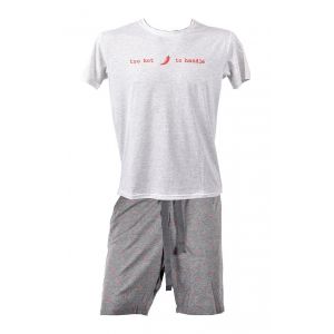 Pyjama Court Homme Premium Fmf Homewear Hc04 Gris - Neuf