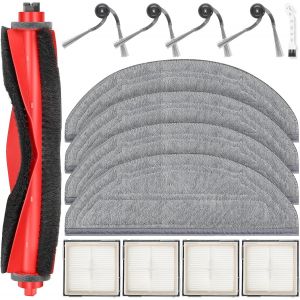 Lot De 14 Accessoires Pour Robot Aspirateur Roborock Q10 S5, 1 Brosse Principale, 4 Tampons De Nettoyage, 4 Filtres Hepa, 4 Brosses Latérales, 1 Accessoire De Nettoyage, Kit De Piè[SSE7116136] - Neuf