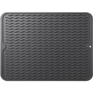 Noir Tapis De Séchage Vaisselle En Silicone, Organisateur D'évier, Support Pour Évier De Cuisine, Résistant À La Chaleur Et Antidérapant, Tapis Égouttoir En Silicone - Neuf