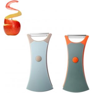 Lbgwp60-2 Pièces Éplucheur À Bande 2 En 1, Eplucheur Légumes, Eplucheur De Pomme Rotatif, Econome Legumes À Lame En Acier Inoxydable, Convient Aux Pommes De Terre, Citrouilles Et Pommes - Neuf