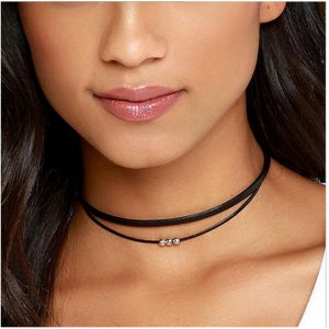 Kal-Collier Ras Du Cou En Cuir Noir Punk Collier En Cuir Bohème Superposé Collier Pendentif En Perles Chaîne Collier Ras Du Cou Boule Vintage Bijoux Pour Femmes Et Filles - Neuf