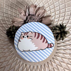 sticker personnalisé - rayures - gros chat - fait main - Neuf