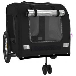 Remorque Chariot Transport De V&eacute;lo Pour Animaux De Compagnie Noir Helloshop26 02_0044232 - Neuf