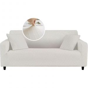 &#34;Housse De Canapé 2 Places Super Élastique Avec Accoudoirs,Universelle,Moderne,Imperméable,Anti-Rayures De Chats Et De Chiens,Housses De Canapé,Antidérapant,Anti-Taches-Blanc - Neuf