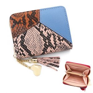 Splice porte-Monnaie pour les Femmes Rose, les Petites Dames en Cuir escamotable porte-monnaie avec de l'Argent ID Titulaire de Carte de Crédit, fermeture à Glissière porte-Monnaie - Neuf