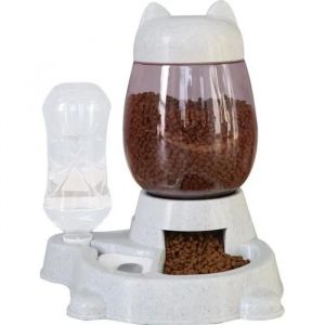 Distributeur Eau Et Croquettes Automatique Pour Chien Et Chat, Mangeoires Pour Animaux (Bouteille D'eau 528ml, Baril De Grain 2.2l) - Neuf