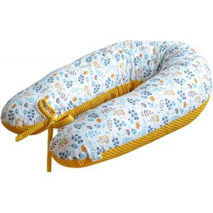 Coussin De Grossesse ¿ Coussin D'allaitement 190 Cm ¿ Coussin Latéral 100% Coton ¿ Avec Housse Amovible ¿ Coussin Ergonomique Pour Dormir Pendant La Grossesse (Taupe Gaufré/Prairie Brune) - Neuf