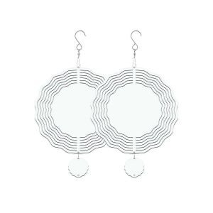 Lot de 2 ébauches de 8 pouces de sublimation Wind Spinner,3D Double Face Sublimation Wind Powered Kinetic Scul - Neuf