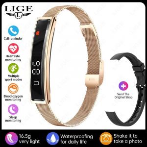 Montre Connectée Pour Hommes Et Femmes, Bracelet Intelligent, Moniteur D'Activité Physique, De Fréquence Cardiaque, D'Oxygène Dans Le Sang, De Sommeil, Podomètre Étanche.Rose Mesh.Two Straps - Neuf