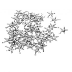 50 Pcs Bijoux De Plage Creux Double Face Unique Design Oc&eacute;an &Eacute;toile De Mer Pendentif Pour Bracelet Collier D&eacute;coration - Neuf