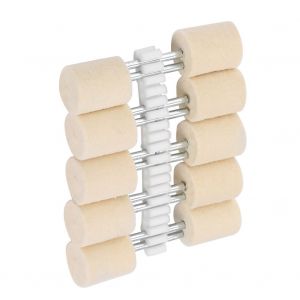 Lot de 10 tetes de polissage cylindriques en laine, tige de 3 mm, pour outil rotatif (16 mm) - Neuf