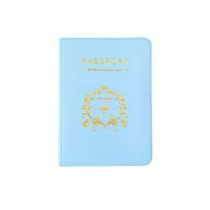 Étui de passeport bleu en cuir PU, organiseur de cartes, accessoires de voyage - Neuf