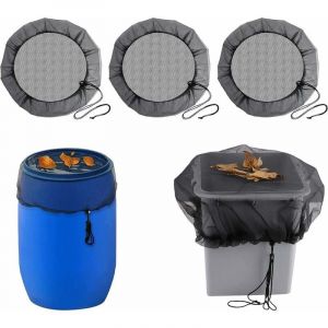 Ensemble De 3 Réservoir D'eau De Pluie Filets: Filet De Protection Avec Cordon De Serrage, Réglable Couvercle Du Réservoir D'eau, Filet De Protection Contre Les Feuilles Et Les Larves De Moustiques - Diamètre 80 Cm - Neuf