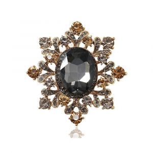 Ovale Strass Broche Broche Pour Les Femmes, Plaqu&eacute; Or De La Mode Broche Avec Des Cristaux Color&eacute;s, Victoria Accessoire De Mode Pour Les Robes Et Les Sacs - Neuf