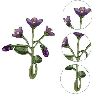 Broche Violette D&eacute;corative Pour Plantes, Broche Am&eacute;thyste, Broche De Costume, Pince &Agrave; V&ecirc;tements, &Eacute;pingle &Agrave; Strass, &Eacute;pingle De Poitrine, Lot De 1 - Neuf