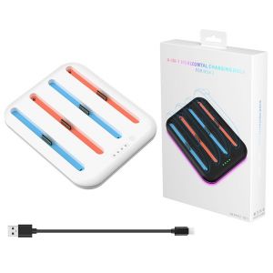 Lichifit - Socle De Charge &Agrave; Petite Poign&eacute;e Gauche Et Droite - Pour Switch 2 - Avec Effets Lumineux Rvb - Blanc - Neuf