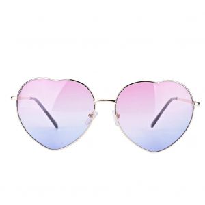 Femmes Hommes Lunettes De Soleil Protection Uv Ext&eacute;rieur Coeur Lunettes De Soleil (Rose Bleu) - Neuf