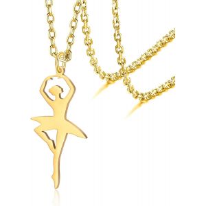 Kal-Collier Ballerine Ballet Cadeaux Pour Filles Femmes Dainty Dance Recital Ballet Coeur Pendentif Bijoux Pour Fille Maman - Neuf