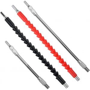 4 Pièces Tournevis Flexible, Flexible Rallonge Renvoi d'Angle Visseuse, Extension de Foret Flexible, Rallonge Flexible pour Perceuse Tournevis - Neuf