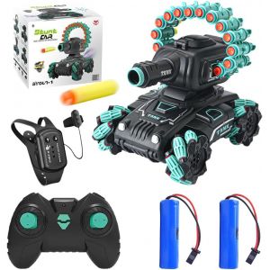 Loc-Voiture Télécommandée Rc Acrobatique Tanks,Jouet 4wd Rc Spary Véhicule,Rotative À 360° Voiture Avec Capteur Gestes Pour Enfants,Pistolet Fléchettes Électrique,Compatible Avec Fléchettes Nerf - Neuf