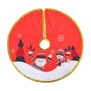 Jupe de sapin de No&euml;l, motif P&egrave;re No&euml;l, compatible avec les pieds de sapin standard, d&eacute;coration festive, housse de pied de sapin - Neuf