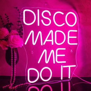 Disco Made Me Do It Enseigne Au N&eacute;on Rose Led Enseigne Au N&eacute;on Lettre Disco Enseigne N&eacute;on Pour D&eacute;coration Murale Disco N&eacute;on Pour Mariage F&ecirc;te D'anniversaire Chambre &Agrave; Coucher Bar Club - Neuf