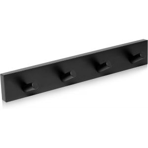 u2013 Porte Manteau Mural Bois - 4 Crochets u2013 Pat&egrave;re Murale u2013 Porte Manteau Mural Design pour Entr&eacute;e, Salle de Bain, Enfant, Chambre (Noir) - Neuf