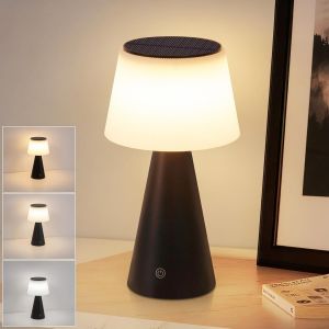 Lampe De Table &Agrave; &Eacute;nergie Solaire, Veilleuse, Lampe De Table Led Sans Fil, Rechargeable 3600 Mha, Variateur Tactile, Lampe &Agrave; Batterie Usb Noire, Lampes De Table Pour Salon Moderne - Neuf