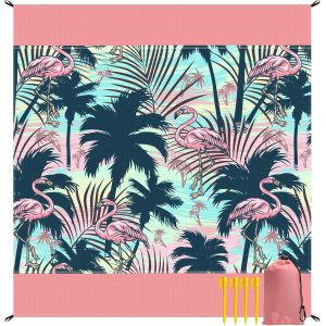 Ulteronixshop-Tapis de Plage Anti-Sable 280x300cm Couverture Pique Nique Imperm&eacute;able & Lavable Natte de Plage Grande Taille pour Voyage, Camping, Plage, Jardin-Sac de Transport Inclus - Neuf