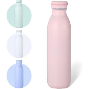 600 Ml Bouteille D'eau Isotherme, Inox Gourde Isotherme, Gourde Inox Sans Bpa, Pour Maintien Chaud 12 Heures & Froid Jusqu¿À 24 Heures, Pour Voyage, Sport, Gym(Poudre De Pêche) - Neuf