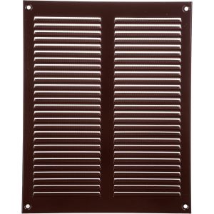 Grille d'aération marron de 200 mm x 250 mm - Grilles de reprise d'air en acier - pour plafond et mur latéral - Système CVC - Équipées de protection (20 x 25 cm) - Neuf