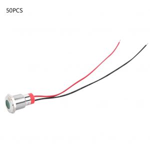 Lot de 50 voyants LED d'avertissement en metal de haute qualite, etanches IP65 BEM-12C, 12 mm (vert 24 V) - Neuf