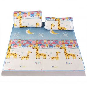 Hjlian Tapis Rafraichissant Pliable En Soie Glacee Avec Impression 3d Et Taie D'oreiller (Double) - Neuf