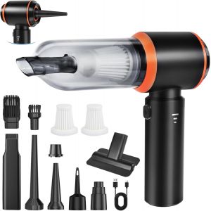 Aspirateur &agrave; main sans fil 4 en 1 - 20 000 pa - Avec moteur sans balais - 3 vitesses - Pour voiture, cuisine, bureau, maison, poils d'animaux, canap&eacute;, claviers - Neuf