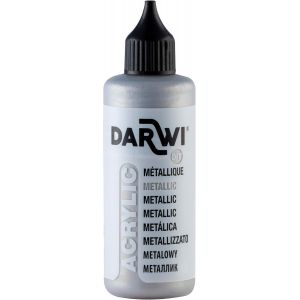 Un Flacon De Peinture Acrylique M&eacute;tallique - Coloris Argent - 80 Ml - Darwi Acrylic - Neuf