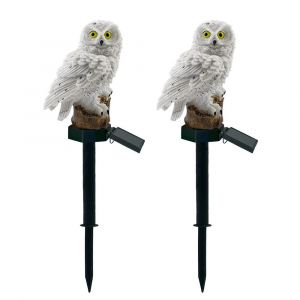 D&eacute;corations De Jardin Lumineuses Solaires Led En Forme De Hibou Avec Piquet, &Eacute;tanches, Lot De 2, &Eacute;clairage Nocturne Automatique - Neuf