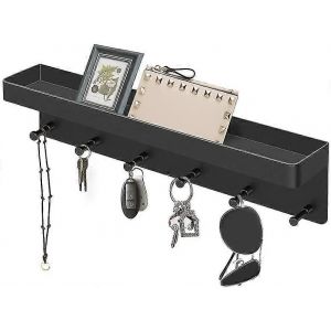 Porte-cl&eacute;s / Organisateur mural Porte-cl&eacute;s Noir / &Eacute;tag&egrave;re &agrave; cl&eacute;s / Rail &agrave; crochet avec &eacute;tag&egrave;re / - Neuf