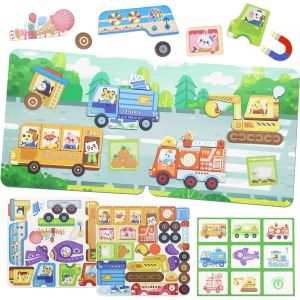 KAL-Puzzles Magnétiques Pour Enfants, Jeux De Voyage Pour Enfants À Partir De 3 Ans, Jeu Magnétique Éducatif Pour Enfants, Jeux De Voyage Et Jouets De Voyage, Jouets Montessori, Aimant Éducatif - Neuf